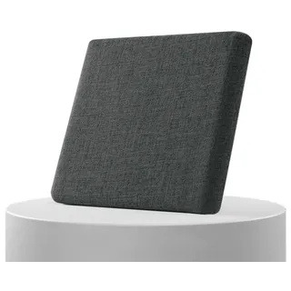 Stuhlkissen Outdoor/Indoor 40x40 45x45 Blau/Schwarz Sitzkissen Stuhl bürostuhl Waschbar 50x50 Gartenbankkissen, Leinenstoff, mit Reißverschluss für Esszimmer, Küche, Garten, Büro(Dark Gray,30x30cmx3cm