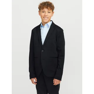 Jack & Jones Junior "JJEJAXON JERSEY BLAZER NOOS JNR", Herren, Gr. 140, blau (schwarz navy), Jersey, Obermaterial: 79% Polyester, 18% Viskose, 3% Elasthan, unifarben, slim fit normal, Sakkos Sakko