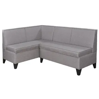 RODNIK Eckbank Look in grau, Sitzbank, Polsterbank mit Stauraum, Truhenbank 167x120 cm (kurzer Schenkel Links)