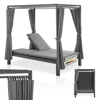 Juskys Kreta Doppel-Loungebett Grau