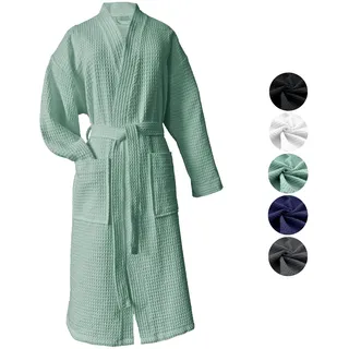 heimtexland Bademantel Waffelpique 100% Baumwolle Typ881 Mint XL - XL