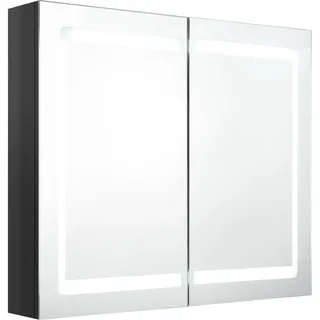 vidaXL Spiegelschrank 80 cm schwarz