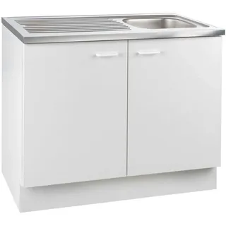 Menke Unterschrank Spülenunterschrank 100 x 85 x 60 cm Weiß