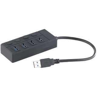 Xystec USB-3.0-Hub mit 4 Ports, einzeln schaltbar, bis 5 Gbit/s