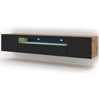BIM Furniture Aura TV-Lowboard 200x37x42 cm Beige/Schwarz MDF
