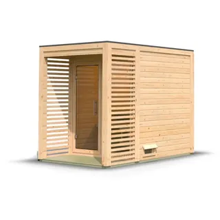 Woodfeeling Karibu Gartensauna Saunahaus Angkor 1 Ohne Ofen inkl. 8-teiligem gratis Zubehörpaket (Gesamtwert 191,92€)