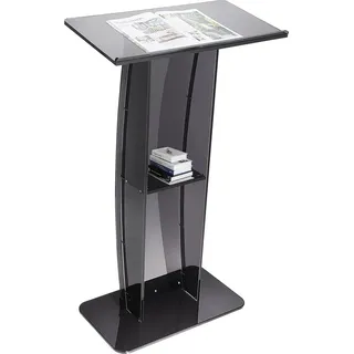Vevor Stehpult Rednerpult 685 x 330 x 1198 mm, Podium-Ständer mit Breiter Lesefläche und Aufbewahrungsregal, Stehschreibtisch für Kirche, Büro, Schule, Schwarzes Podium 30 kg Tragfähigkeit