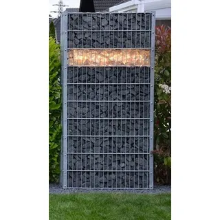 6864 Gabionen Leuchte LED 360 Grad 0,85 m warm weiß - Weiß