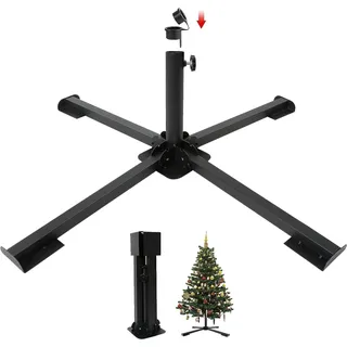 Foldable Weihnachtsbaumständer für 60cm bis 280cm Weihnachtsbaum, Heavy-Duty Metall-Weihnachtsbaumsockel für lebende und künstliche Bäume, trägt bis zu 50kg, 2,54cm bis 5,5cm Durchmesser