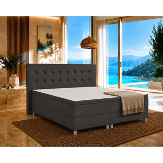 Best for Home Boxbett Neo Sawana Komfortable Bonellfederkernmatratze mit 5 cm Topper (Komplettbett, 4-St., 90x200 120x200 140x200 160x200 180x200 200x200), 7-Zonen-Bonnellfederkernmatratze, ergonomischer Schlafkomfort 90 cm x 200 cm