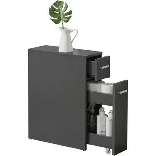 [en.casa] Badezimmerschrank Kauhajoki 61x20x45cm Dunkelgrau