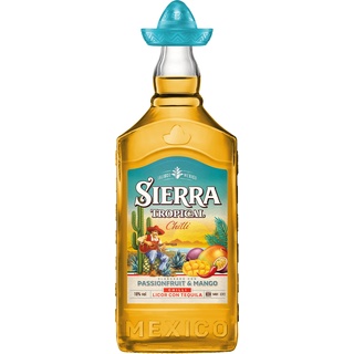 Sierra Tequila Tropical Chilli (1 x 700 ml) – Fruchtiger Likör mit Sierra Tequila Blanco – Shot mit Mango, Maracuja & Chili – mit 100 % natürlichen Aromen – 18 % Alk.