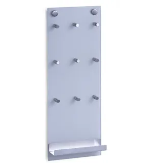 Zeller Schlüsselbrett 15 x 40 x 6 cm Silber/Weiß
