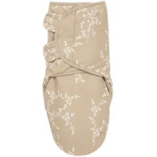 Meyco Pucktuch 0-3M. gefüttert Swaddle 2,0TOG Neugeborene Branches Sand 100 Baumwolle - Oeko Tex zertifiziert - Pucksack - weicher Schlafkomfort - atmungsaktiv & feuchtigkeitsabsorbierend
