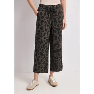 STREET ONE Wide Leg Hose mit Print Braun 32