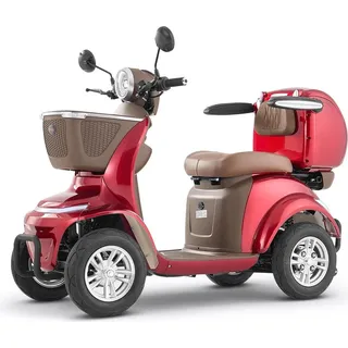 Vevor Elektromobil mit 4 Rädern Mobilitätsroller 227 kg Tragkraft 35 km Reichweite 1000 W rot