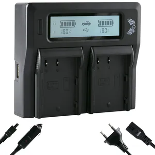 SK LCD Dual Doppel Akku Ladegerät für Panasonic DMW-BLF19 DMW-BLF19E und weitere