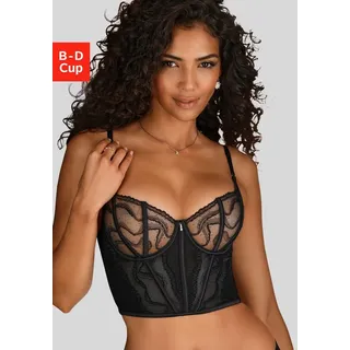 LASCANA Corsage mit Bügel aus hauchzarter Spitze, transparente Unterwäsche, Reizwäsche schwarz 70