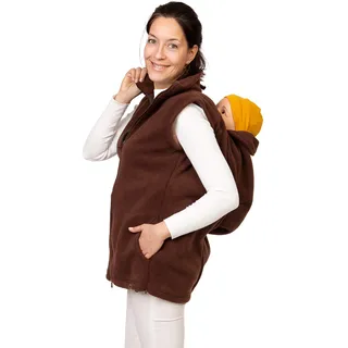 Viva la Mama - 4in1 Fleeceweste mit Babytrageeinsatz Rückentragen Umstandsweste - RERIK Plus - braun - XS