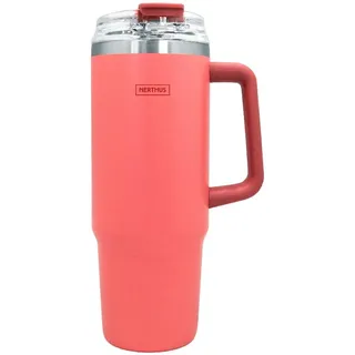 NERTHUS FIH 1438 Thermobecher, 900 ml, mit luftdichtem Deckel, mit Strohhalm und Trinkverschluss, langlebige Isolierung