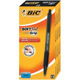 BIC Kugelschreiber Soft Feel schwarz, 12er Set