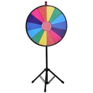 Goplus Glücksrad 24" Lotteriespiele Preisrad Glückspiel 60cm mit Ständer höhenverstellbar