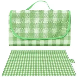Generisch Picknickdecke Isoliert, Picknickdecke Wasserdicht 200x200 Waschbar Leicht Strandmatte Faltbar mit Griff Outdoor Teppich Kariert Picnic Blanket Stranddecke für Camping Travel Beach