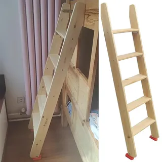 EsEntL Nur Etagenbettleiter, Hochbettleiter mit 10 cm Breiten Pedalen und rutschfesten Füßen, Hochbettleiter aus Holz für Kinder, Erwachsene, Studenten, für Schule, College-Schlafzimmer, 7,3 6,5 5,