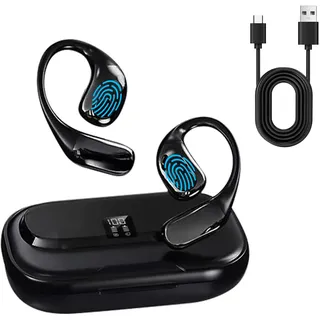 cimsfcor Übersetzer-Ohrhörer, 138 Online-Sprachübersetzung, kabellos, Bluetooth 5.4, mit Power-Digitalanzeige, Touch/extern/Freisprechmodus für Reisen, Business, Studium (schwarz)