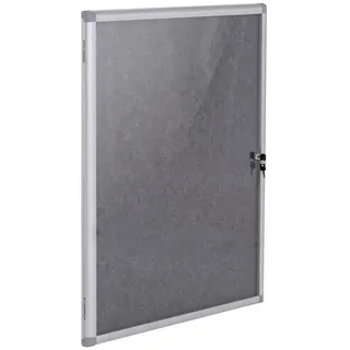 MCW MCW, Pinnwand mit Filzoberfläche, Aluminium abschließbar inkl. Zubehör 95x68x7cm ~ grau