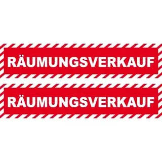 foliado® 2 Stück Digitaldruck Aufkleber Total Räumungsverkauf, Geschäftsaufgabe, WSV, SSV, Umbau, Alles muss Raus - SALE Rabattaktion DSA-029 (Größe L - 150 x 32 cm)