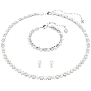 Swarovski Schmuckset 5742040, Zirkonia, Perlen, Kristalle, Damen silberfarben