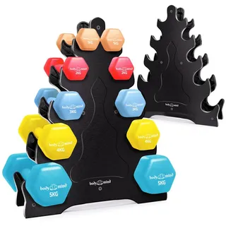 Body & Mind Hantel-Set BODY & MIND Neopren Hantel Set–Kurzhanteln für Fitness & Heimgebrauch, (Dumbbells, Effektives Krafttraining), Fitness Workout für Zuhause schwarz