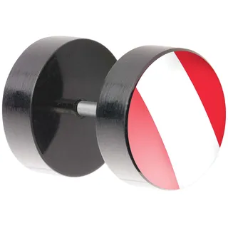 Taffstyle Ohrstecker Ohrringe Piercing Fake Ohr Plug Flesh Tunnel Fahne Motiv Fussball EM WM Fanartikel Land Flagge Schmuck Österreich 8mm
