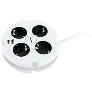 Power-Disc 4 fach mit USB (L 140 cm) - L 140 cm