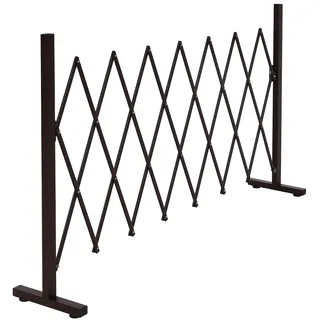 Mendler Alu Absperrgitter HWC-K56, Scherengitter Schutzgitter Zaun, ausziehbar schwenkbar Stahl 103x31-200x31cm, braun