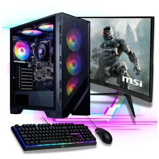 Meinpc AMD Ryzen 7 mit 32GB Ram Set Gaming-PC-Komplettsystem (27", AMD Ryzen 7 5700G, Radeon, 32 GB RAM, 500 GB SSD, Gamer, Gaming, RGB)