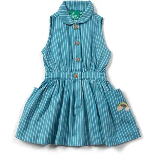 Little Green Radicals Schürzenkleid mit Knopfleiste in Blau | Gr.: 5-6 Jahre