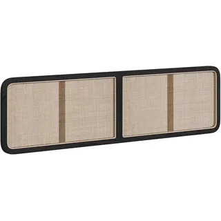 vidaXL Kopfteil mit Kopfteil Schwarz 200 x 55 x 3 cm Rattan