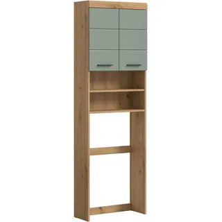 xonox.home Waschmaschinenschrank Scout 63 x 191 x 24 cm Salbeigrün/Braun