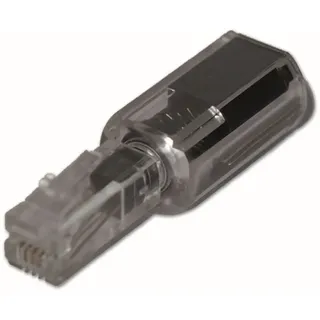 MediaRange Anti-Twist Adapter für Telefone mit steckbarem Hörer, schwarz/transparent