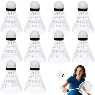 Federbälle Nylon Badminton Bälle,Federball Set Badminton Bälle,Federbälle Weiß für Badminton,Langlebige Badminton Bälle,Hochwertige Nylon Federbälle Speed für Draußen,Übung,Freizeit, Einsteiger