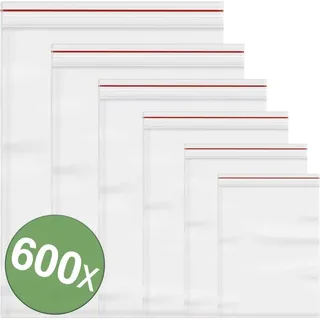 Quadrios Druckverschlussbeutel ohne Beschriftungsstreifen Transparent Polyethylen 600St.