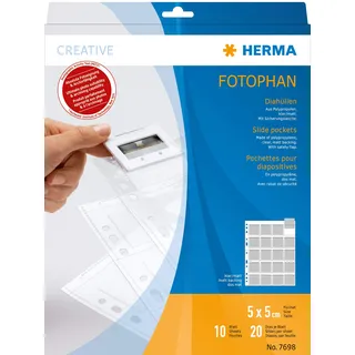Herma Fotophan 5x5 cm transparent genarbt, 10