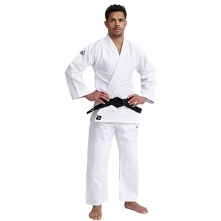 IPPONGEAR Judoanzug Basic 2 (Gummizug & Schnürbund), Einsteiger & Kinder Judoanzug I 550gr/m2 weiß 140