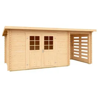 Mr. GARDENER Anbau für Blockbohlenhaus »Malta 1«, Holz - beige