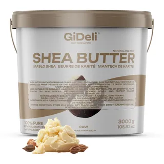 GiDeli Sheabutter 100% Rein & Unraffiniert – Natürliches Karité-Butter für Haut, Haare & DIY-Kosmetik – 3kg