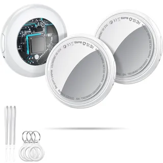 Smart Air Tracker Tags, Schlüsselfinde Kompatibel mit Apple Wo ist APP (iOS NUR, Android Not Supported), Bluetooth Tracker für Gepäck/Taschen, Air Tags Austauschbare Batterien. Reinweiß (3 Pack)
