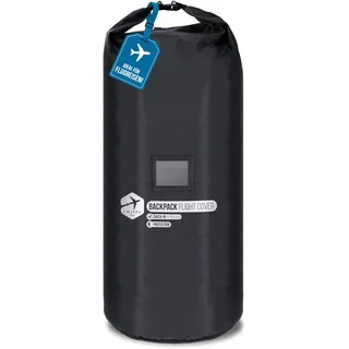 TWIVEE - 2 in 1 Rucksack Schutzhülle und Regenschutz - Flight Cover für Backpack - Flugzeug - Überzug in Flexibler Größe - 60 bis 110 Liter Volumen einstellbar (Schwarz Standard)