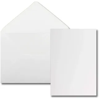 FarbenFroh by GUSTAV NEUSER 25x Einzelkarten Set mit Briefumschlägen DIN A6 / C6 in Kristallweiß (Weiß) - 14,8 x 10,5 cm - ohne Falz